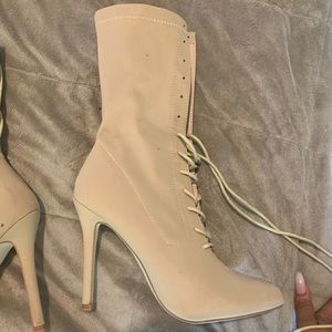 Tan Lace-Up Boots